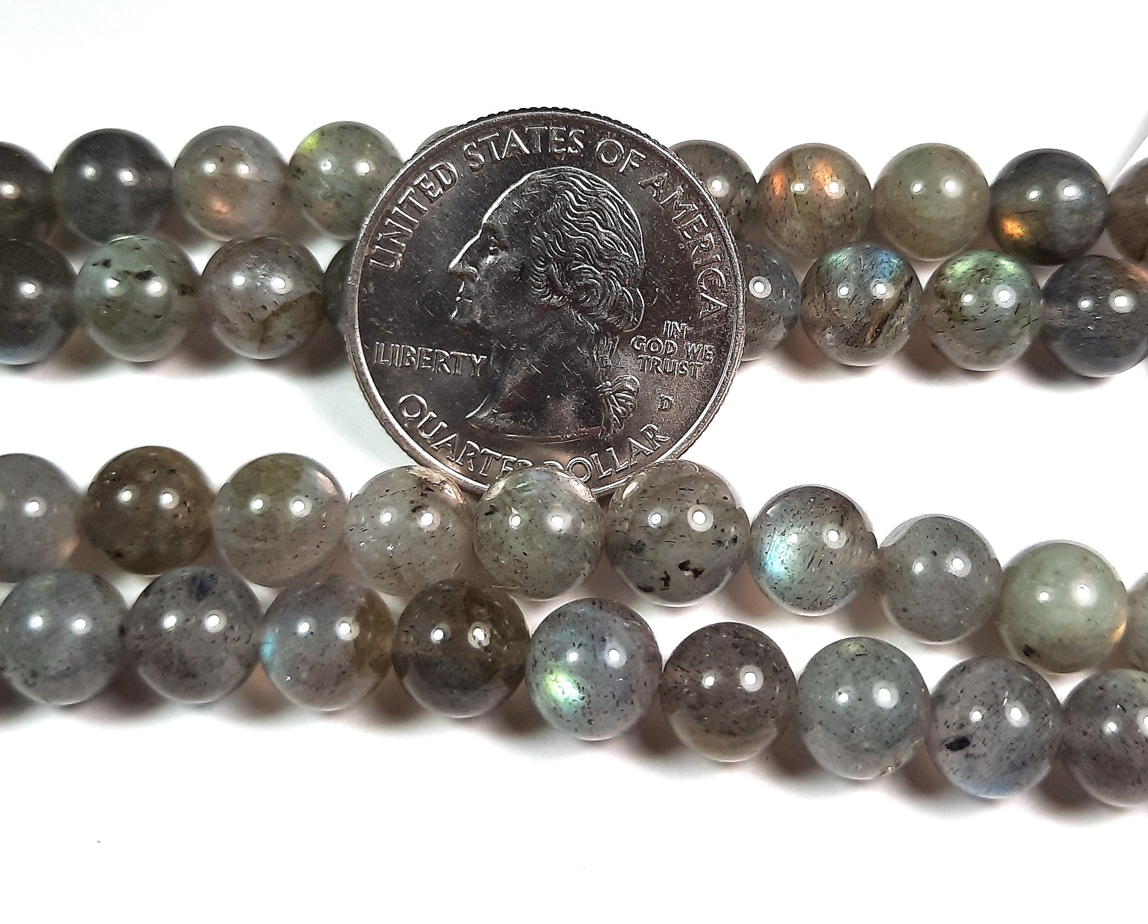 8mm Labradorite Round Gemstone Beads 8-Inch Strand