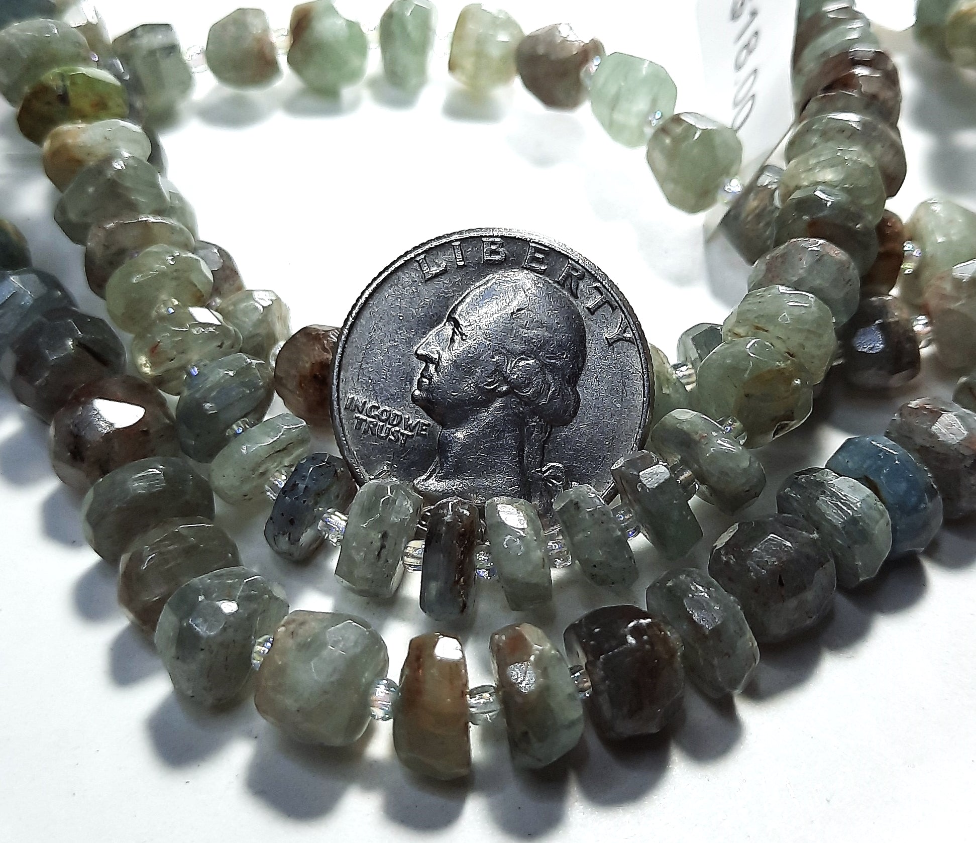 10x6mm Blue Kyanite Faceted Wheel Nugget Gemstone Beads 8-Inch Strand