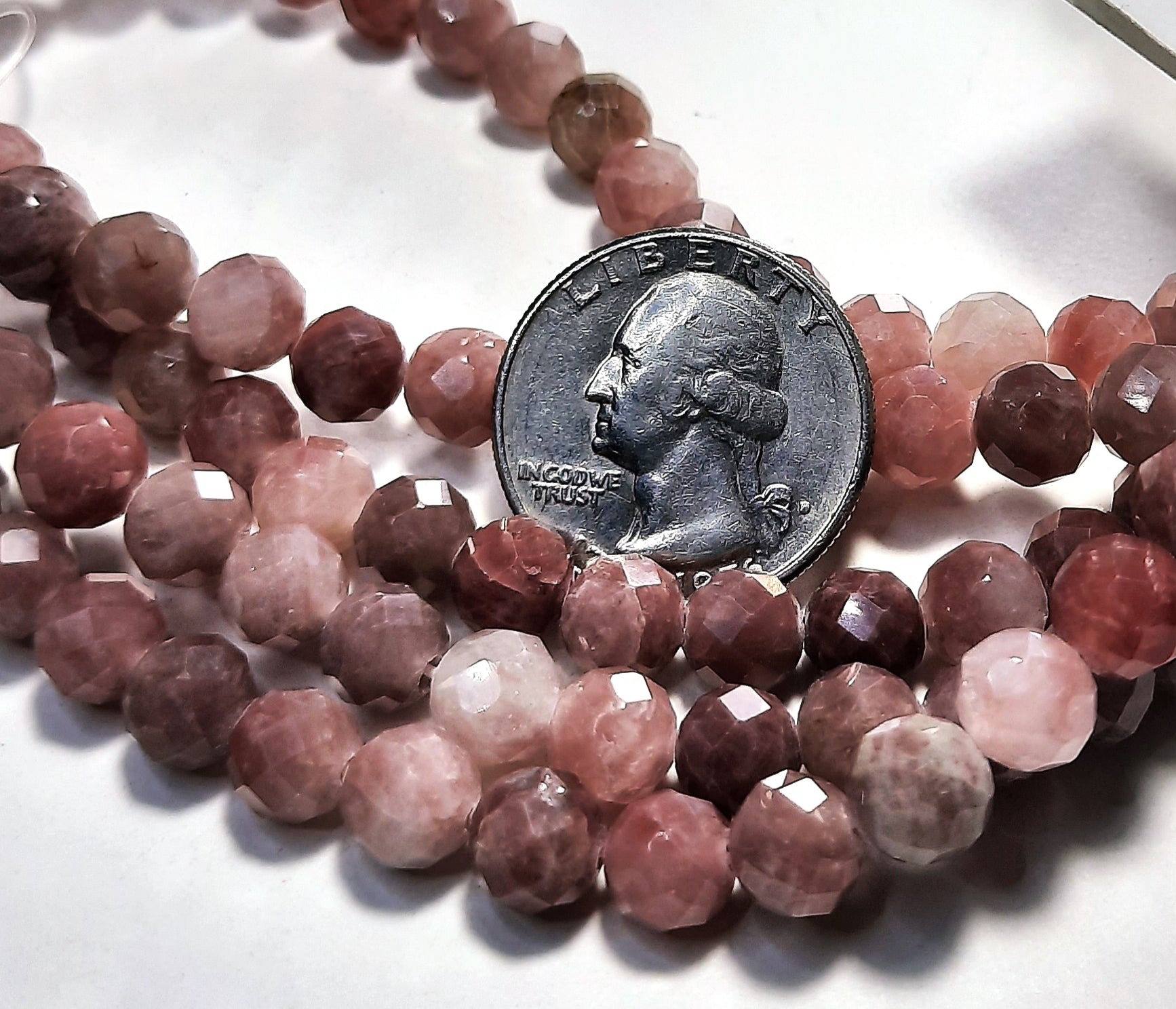 8mm Chinese Tourmaline Faceted Round Gemstone Beads 8-Inch Strand