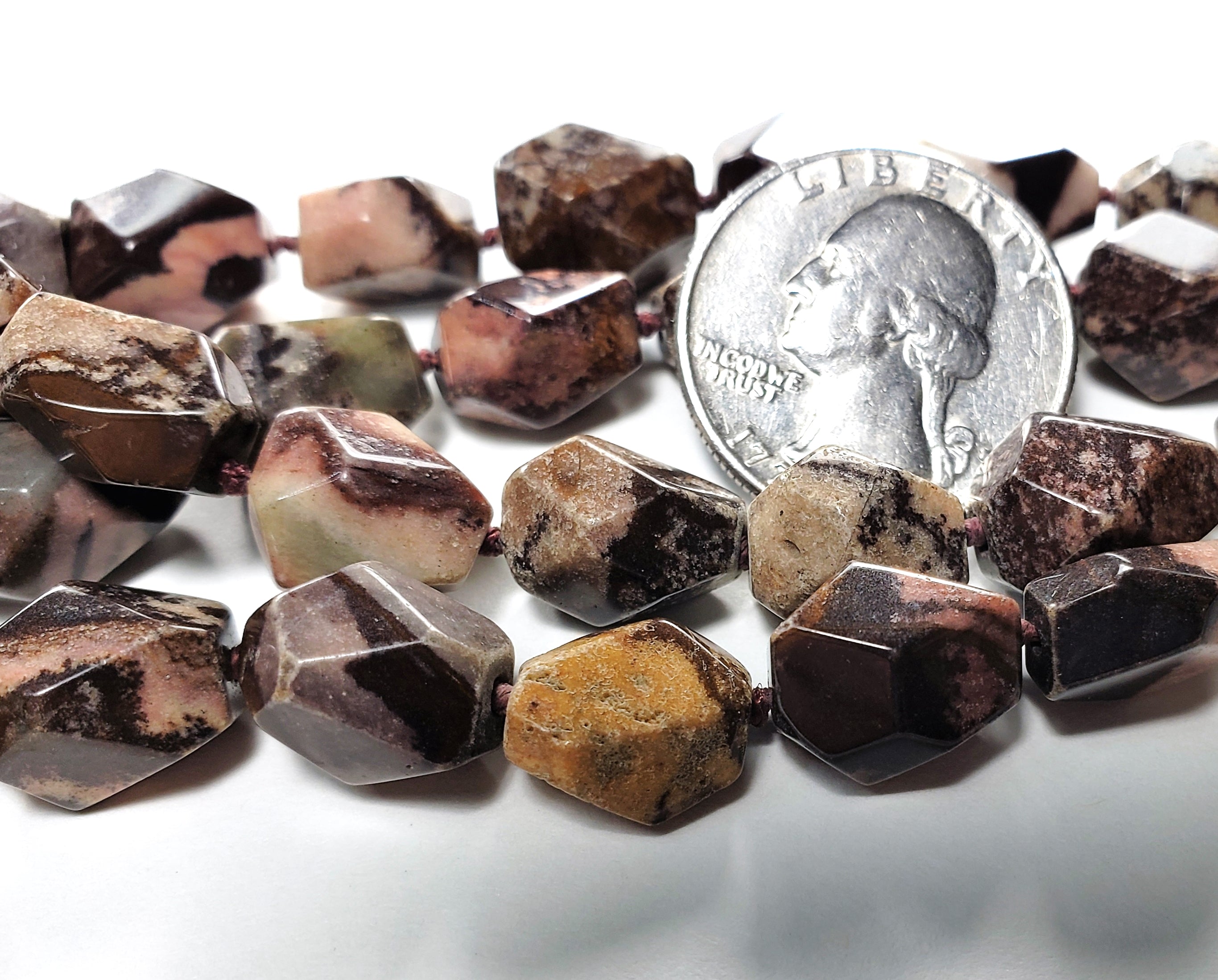 14x10mm Outback Jasper Faceted Nugget Gemstone Beads 8-Inch Strand