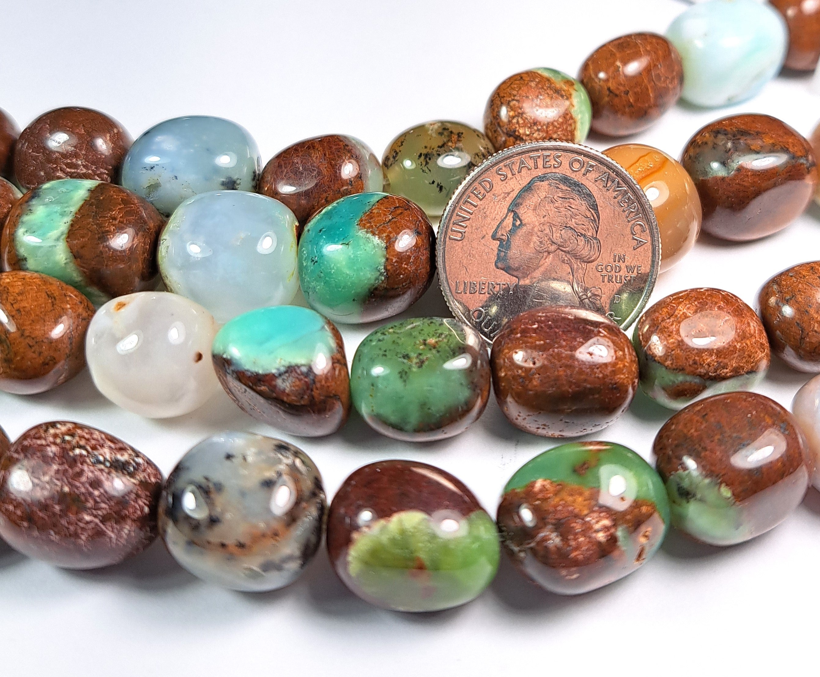12-16mm Chrysoprase Nugget Gemstone Beads 8-Inch Strand