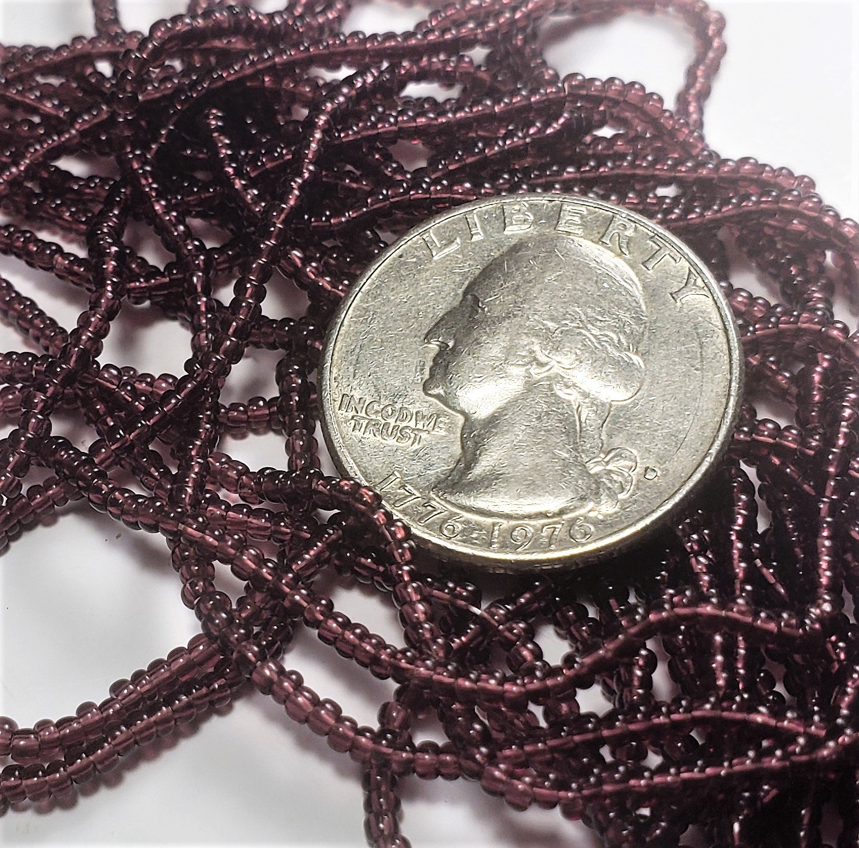 11/0 Dark Amethyst Transparent Czech Seed Beads Full Hank