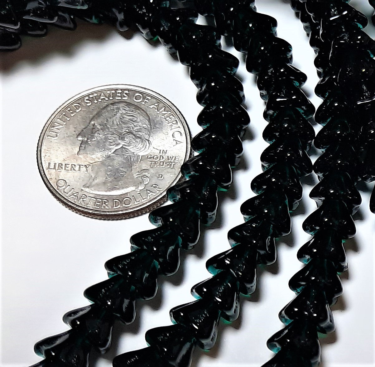 6x8mm Blue Zircon Bell-Shaped Flower Czech Beads 30ct