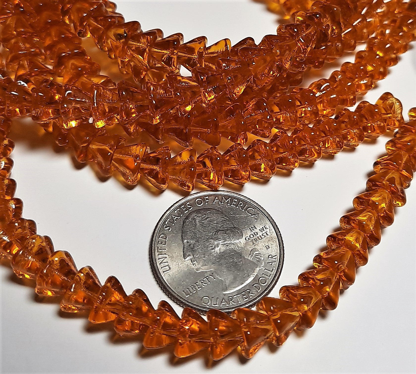 6x8mm Amber Bell-Shaped Flower Czech Beads 30ct