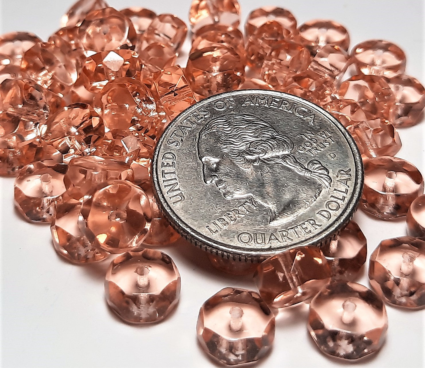 8x4mm Pink Czech Glass Fire Polished Rondelle Beads 50ct