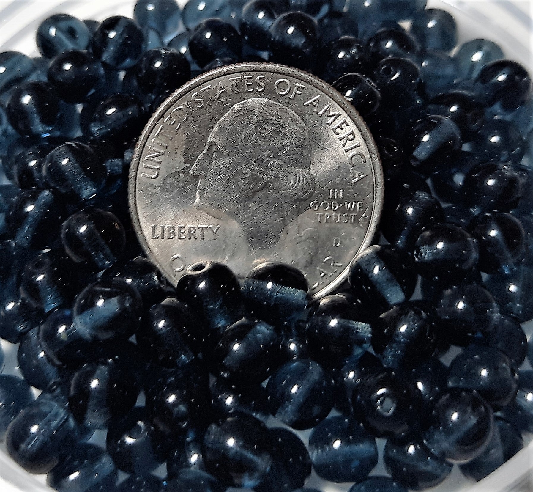 6mm Montana Smooth Round Czech Glass Druk Beads 30ct