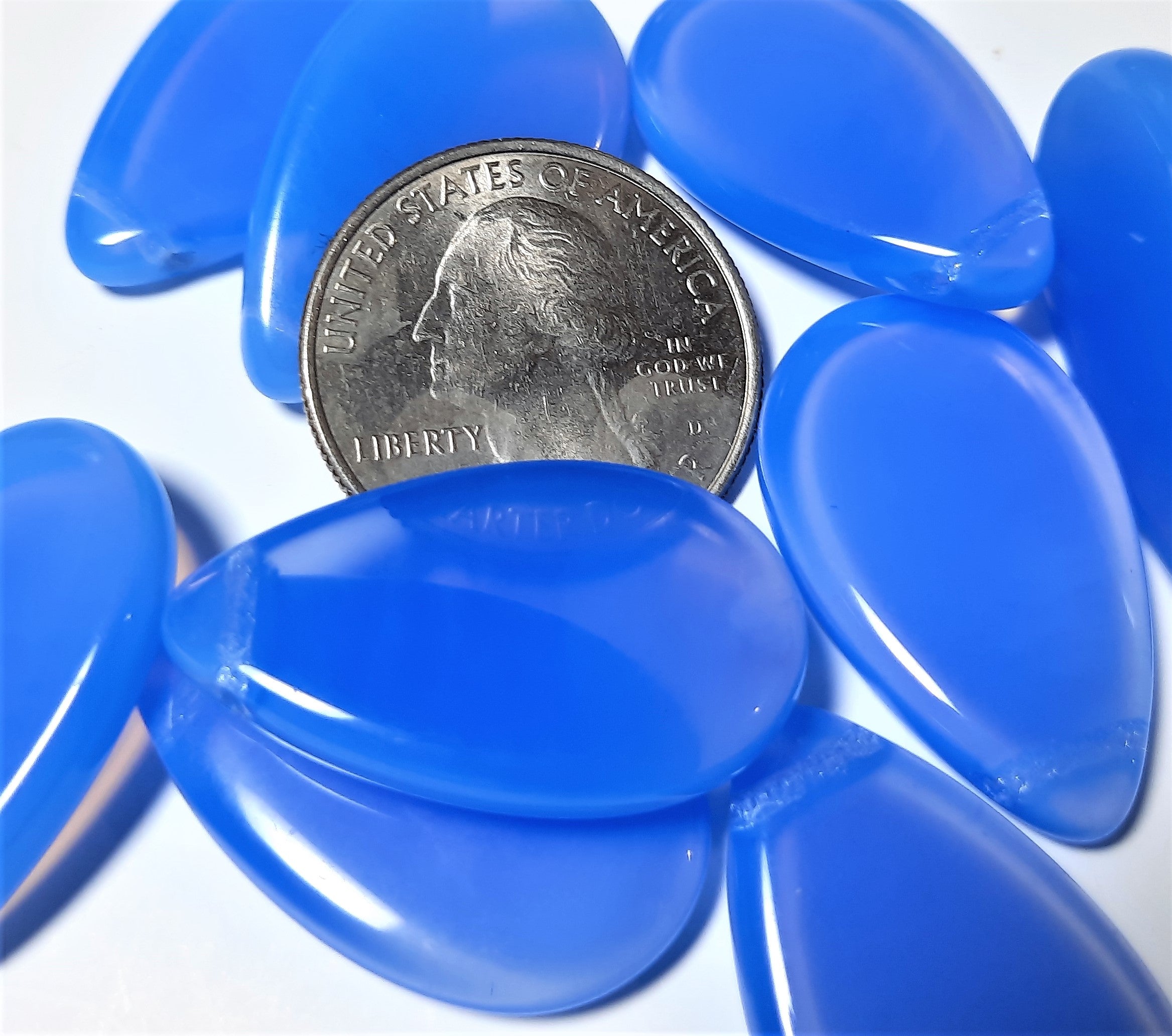 18x30mm Sky Blue Opal Smooth Flat Pear Pendant Bead 4ct