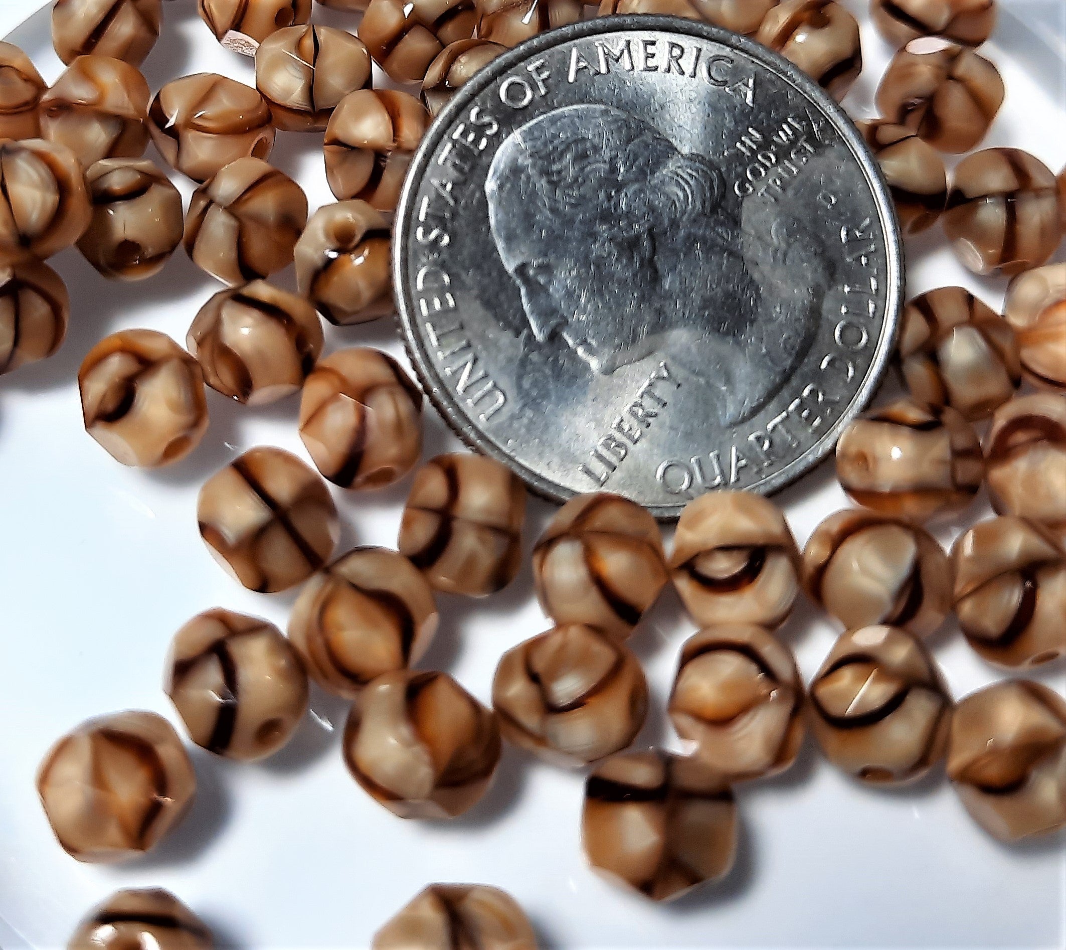 6mm Giraffe Czech Glass Fire Polished Round Beads 20ct