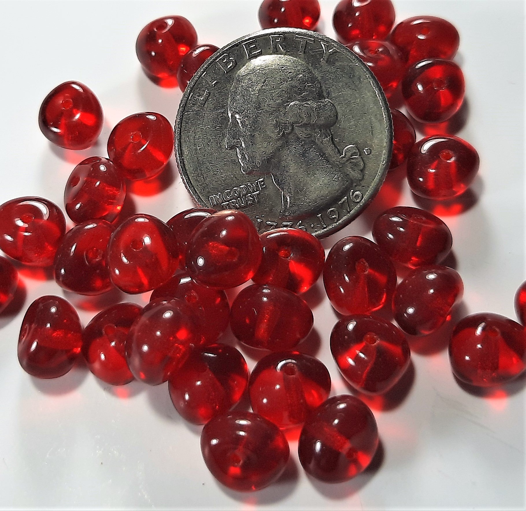 6x8mm Siam Potato Shaped Czech Glass Beads 50ct