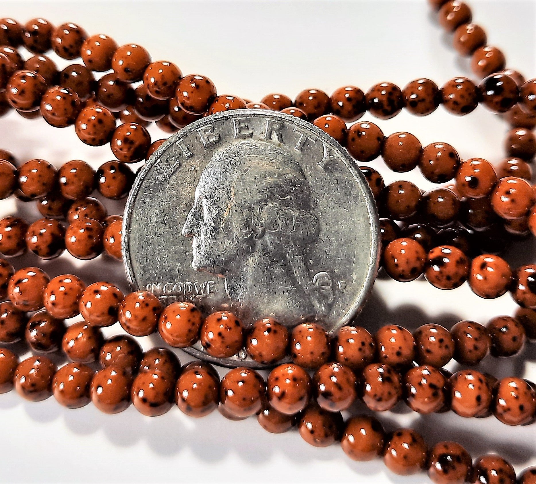 4mm Brown Opaque GS Round Beads 100ct