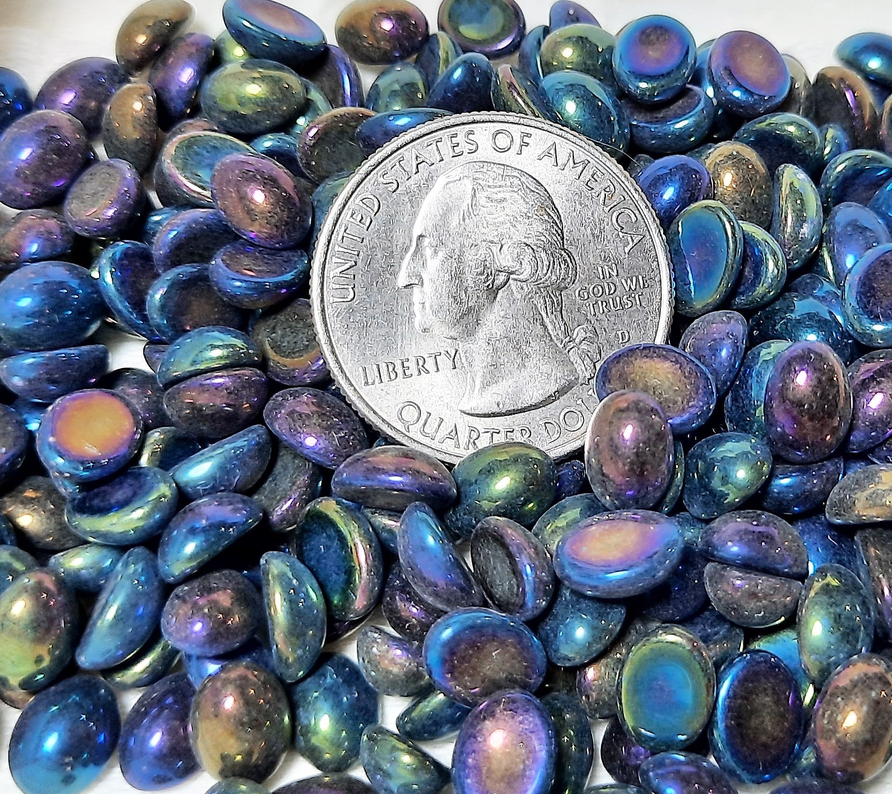 8x6mm Blue Iris Oval Cabochons 12ct