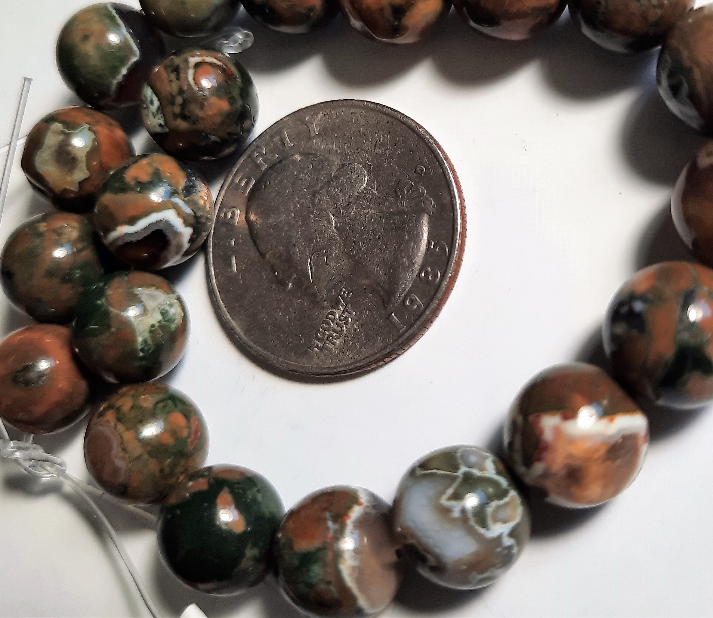 Rhyolite 10mm Round Dakota Stones 8-Inch ACTUAL STRAND
