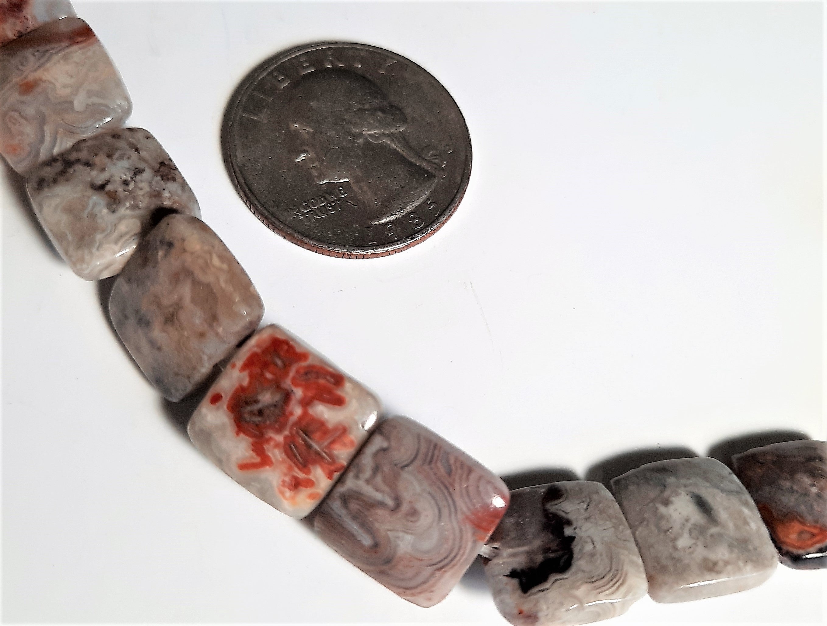 Mexican Laguna Lace Agate 12mm Square 8ct Dakota Stones