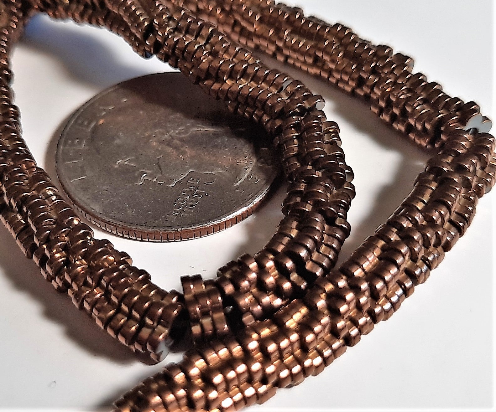 Hematite Copper Plated 6mm Flower Rondelle 100ct Dakota Stones