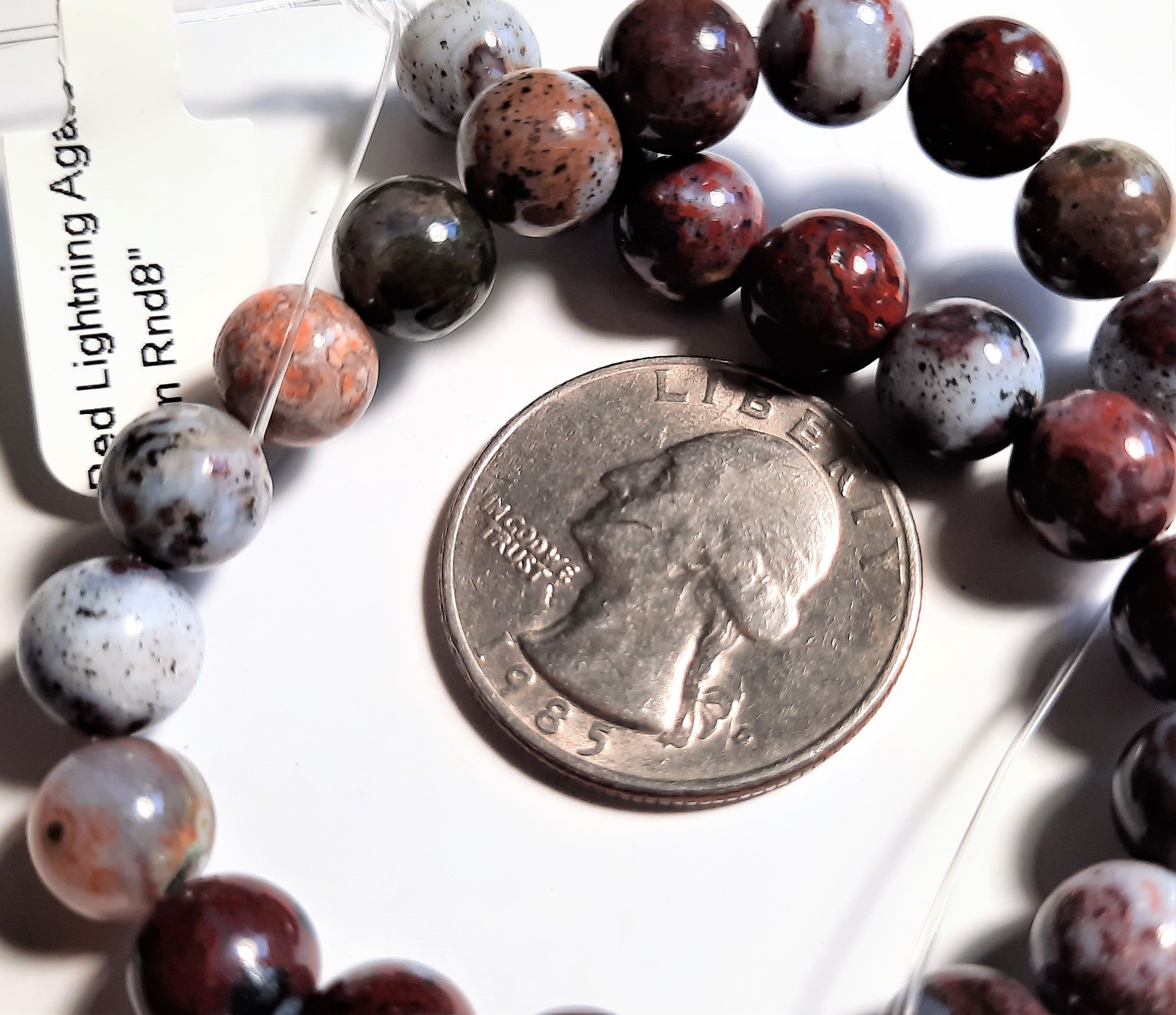 Red Lightning Agate 8mm Round Dakota Stones 8-Inch ACTUAL STRAND