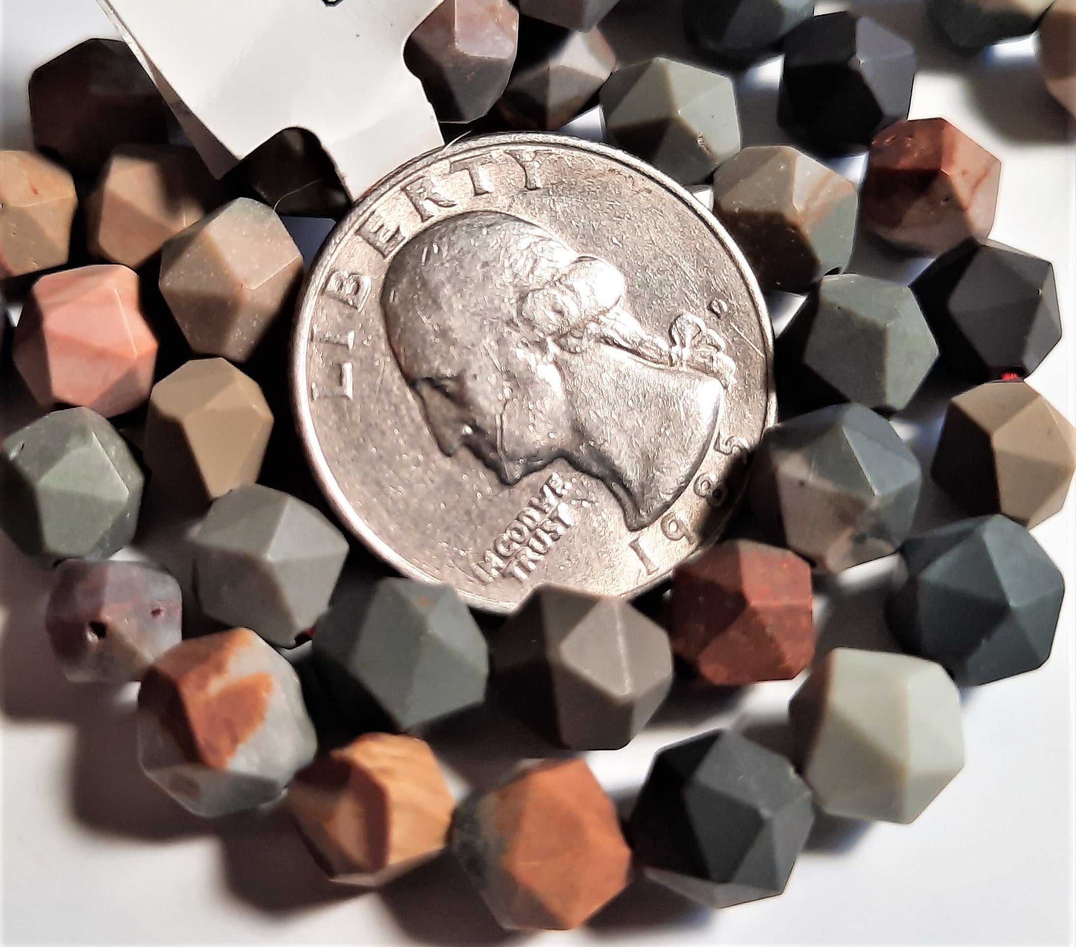 Matte Polychrome Jasper 8mm Star Cut Round Dakota Stones 8-inch Strand