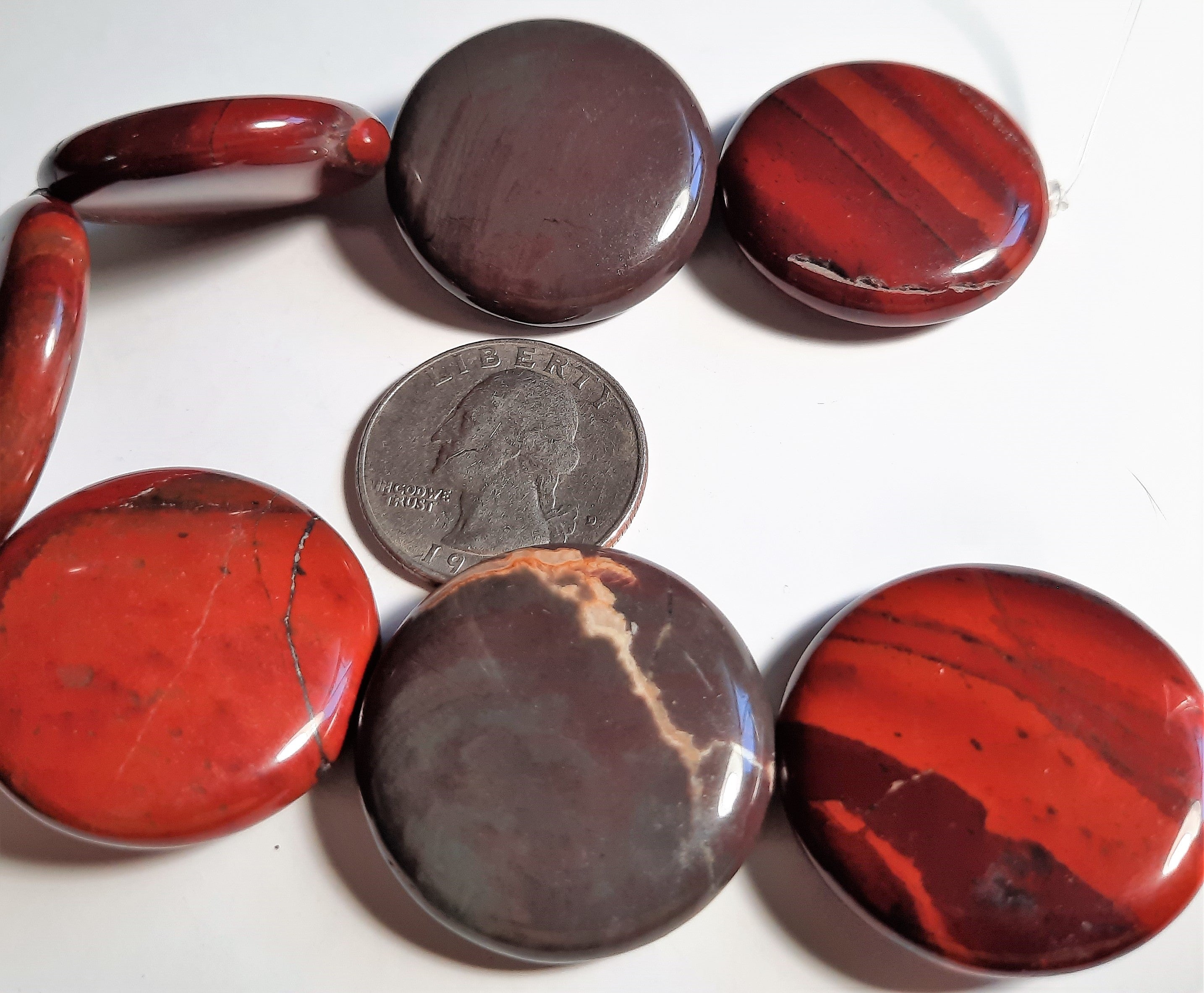 Apple Jasper 30mm Coin 3ct Dakota Stones
