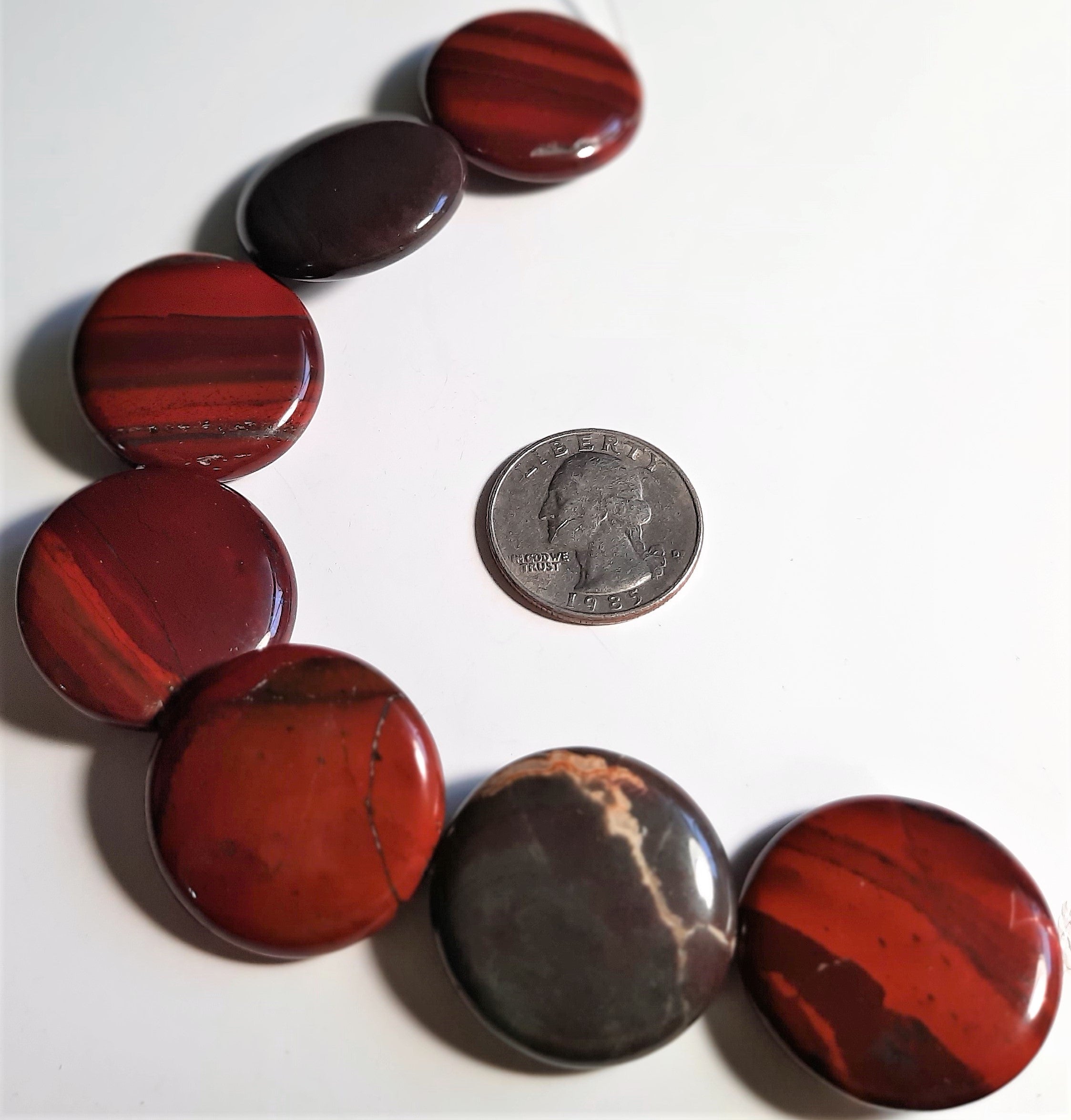Apple Jasper 30mm Coin 3ct Dakota Stones