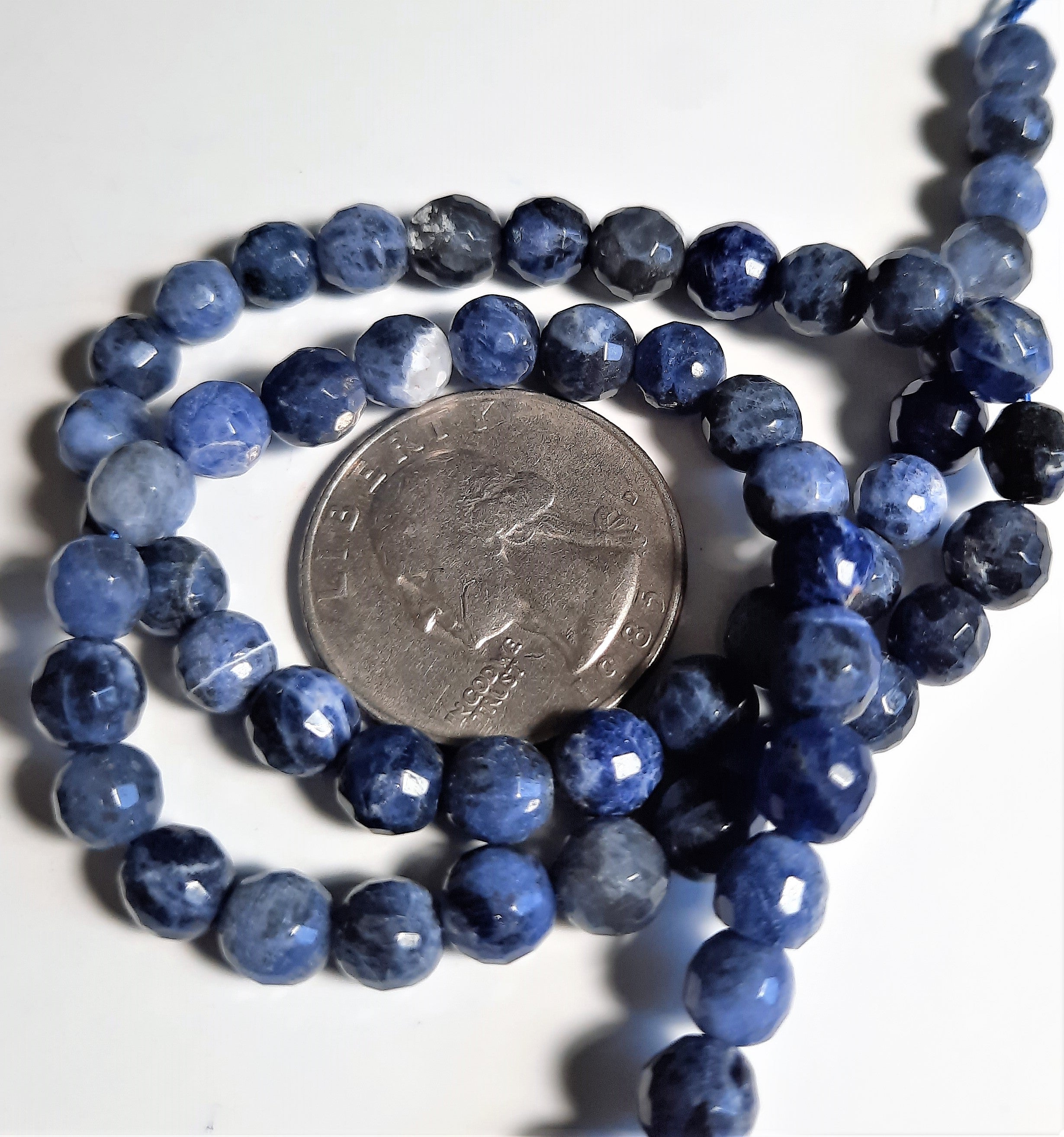 Sodalite 6mm Faceted Round Dakota Stones 8-inch Strand