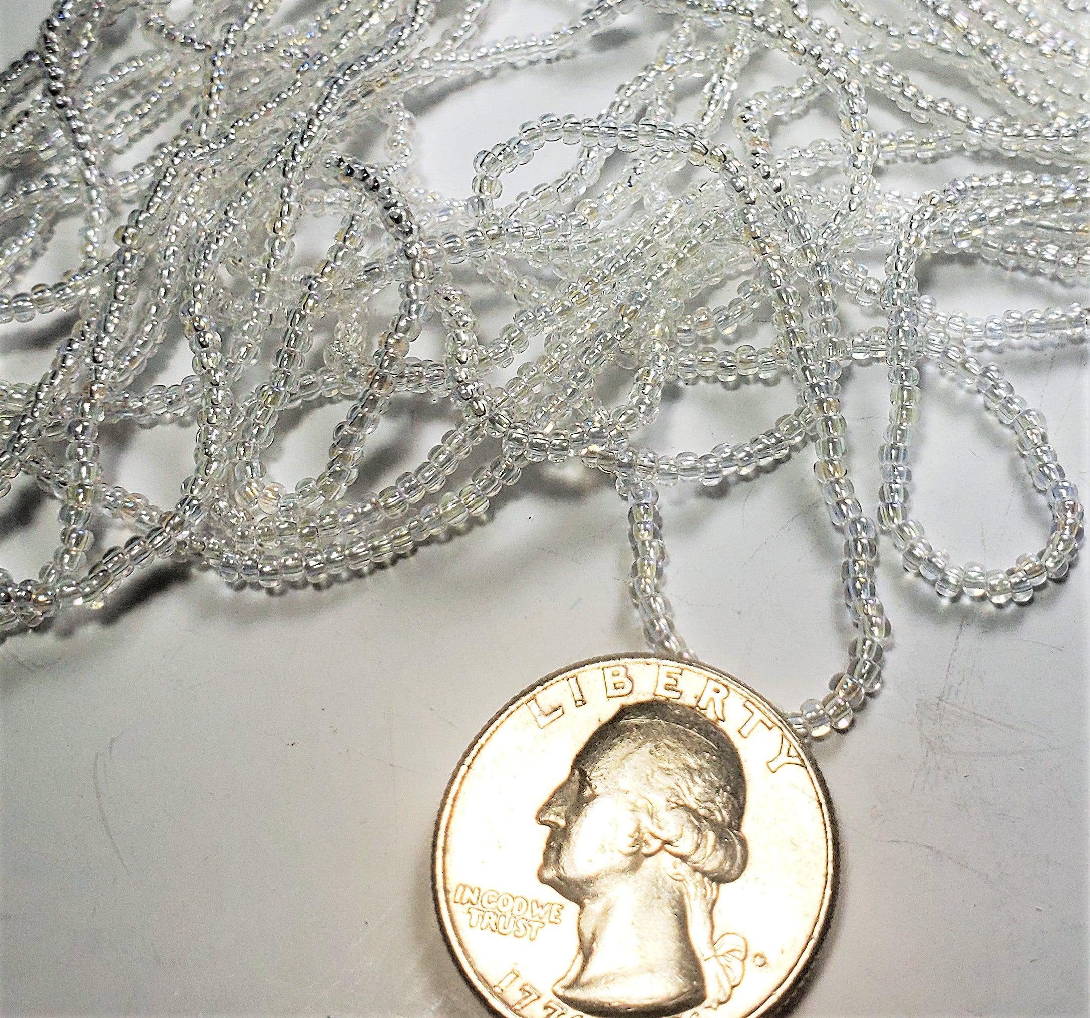 11/0 Crystal Clear AB Czech Seed Beads Full Hank