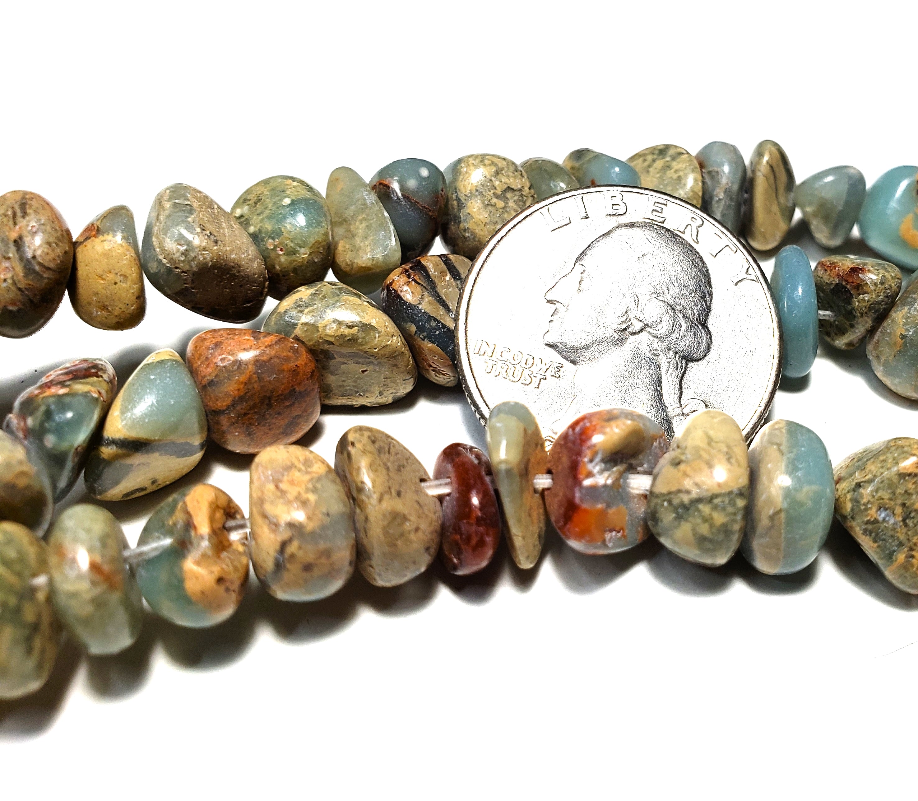 10x8mm Serpentine Pebble Chip Gemstone Beads 8-Inch Strand