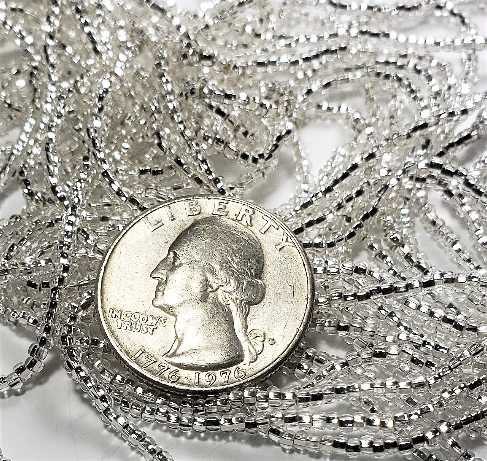 11/0 Crystal Silver-Lined Czech Seed Beads Full Hank