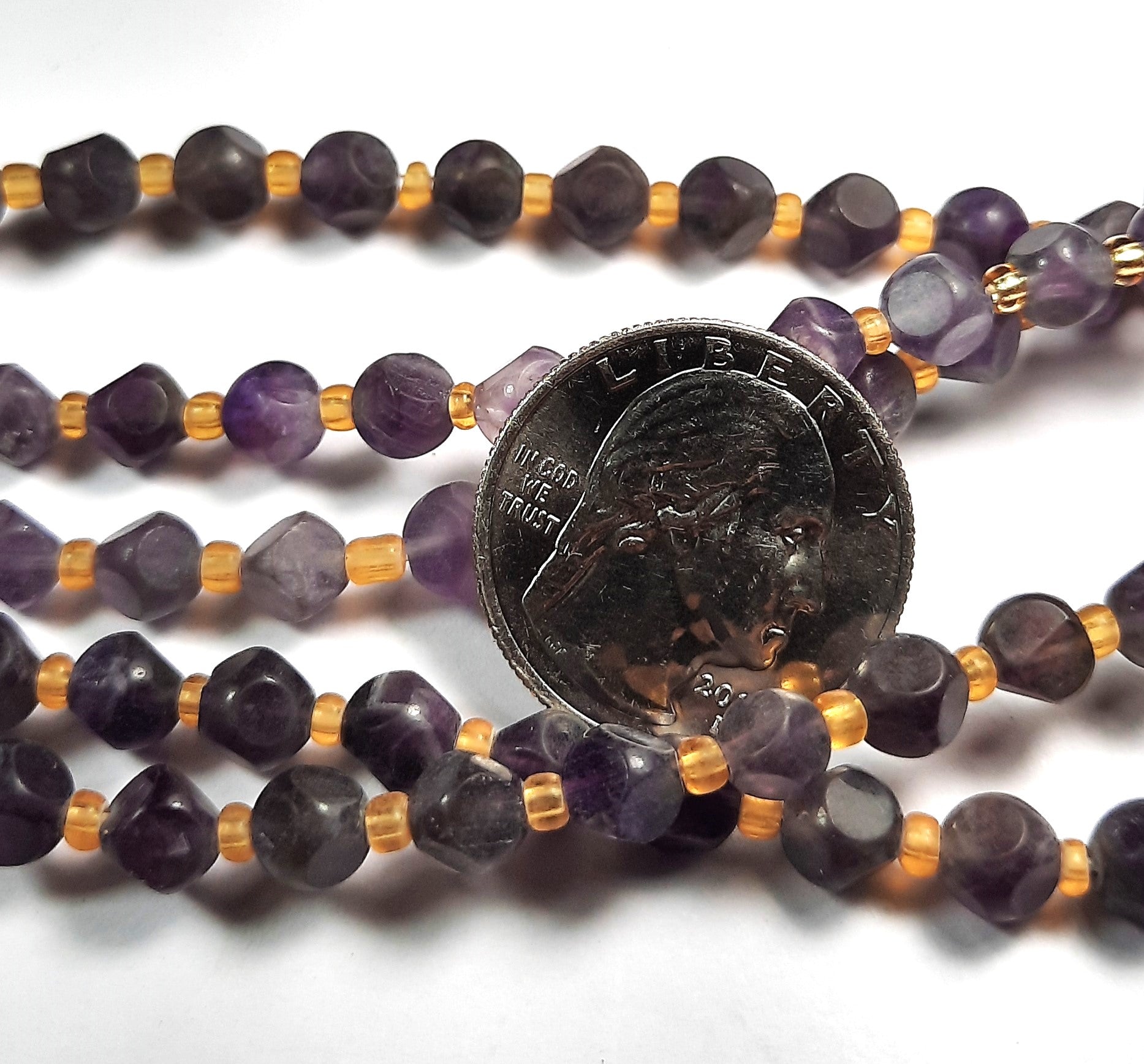 6mm Matte Dog Teeth Amethyst Magic Square Gemstone Beads 8-Inch Strand