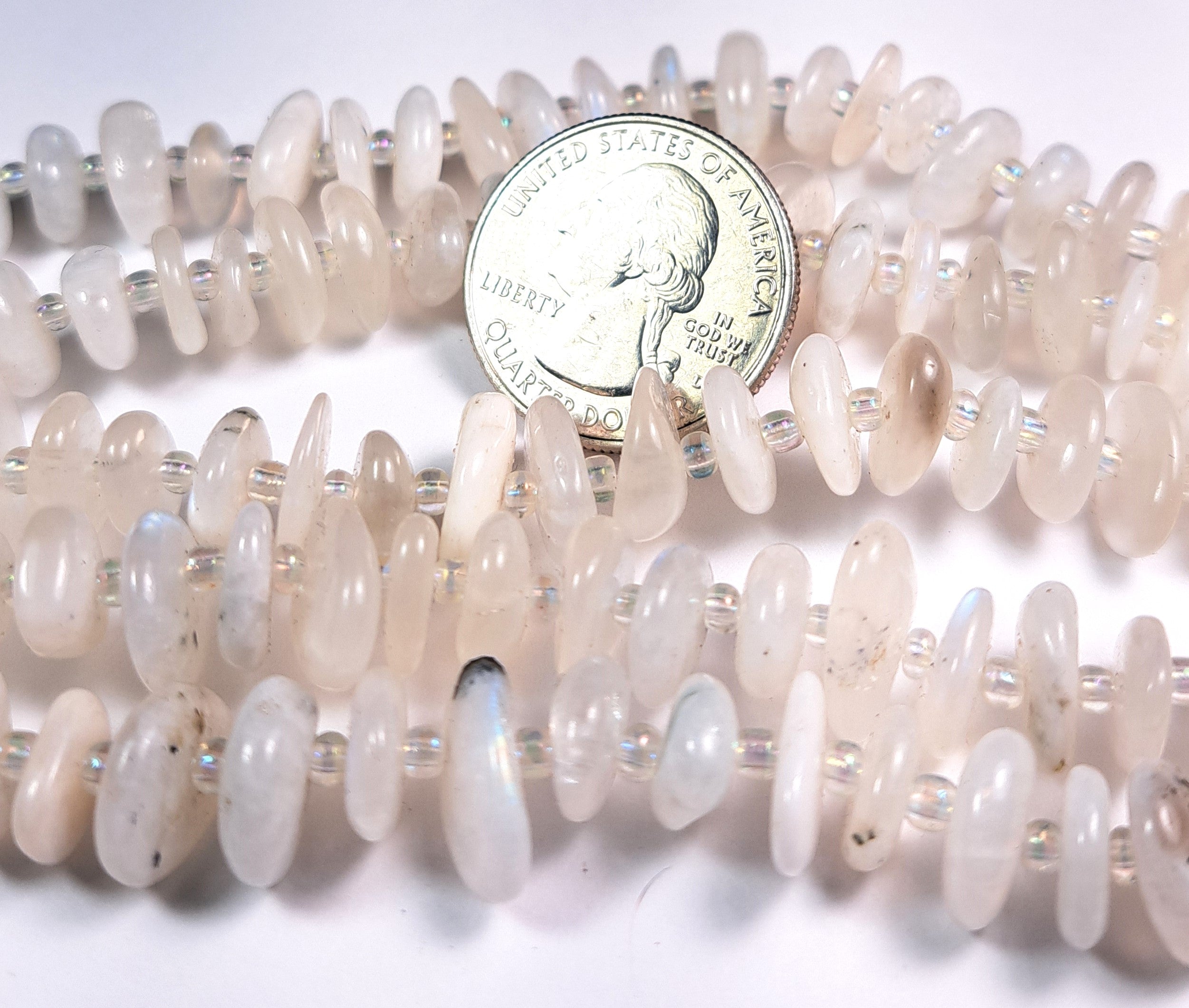 8-12mm Moonstone Chip Gemstone Beads 8-Inch Strand