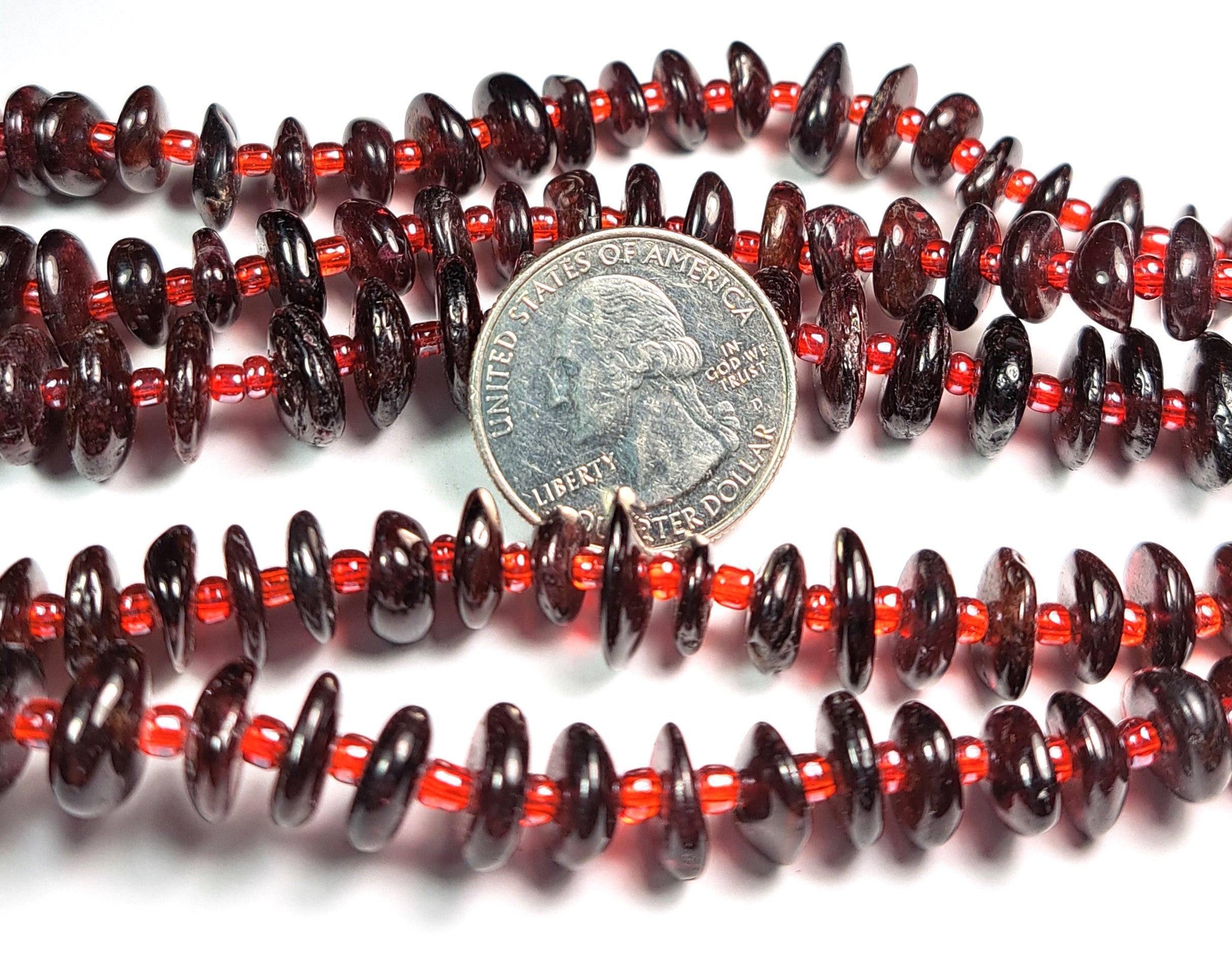 8-12mm Red Garnet Chip Gemstone Beads 8-Inch Strand