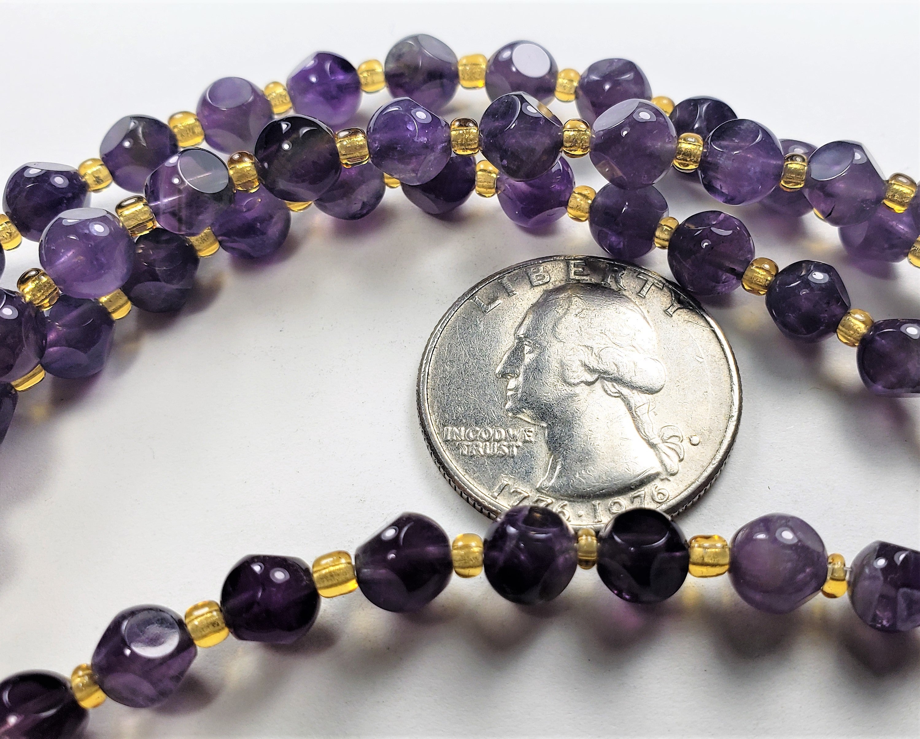 6mm Amethyst Faceted Magic Square Gemstone Beads 8-Inch Strand