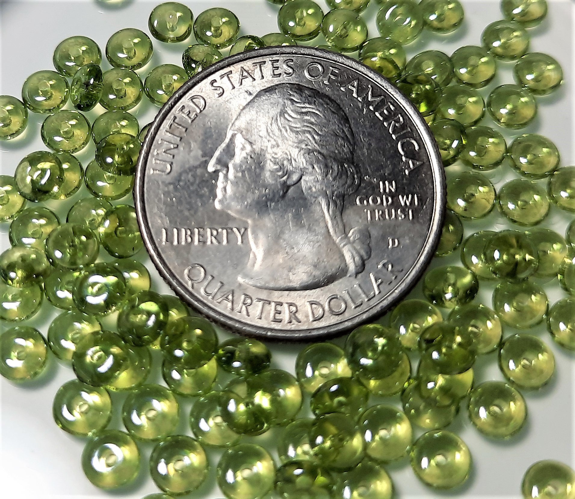 4mm Olivine Shimmer Smooth Pressed Glass Rondelle Beads 100ct