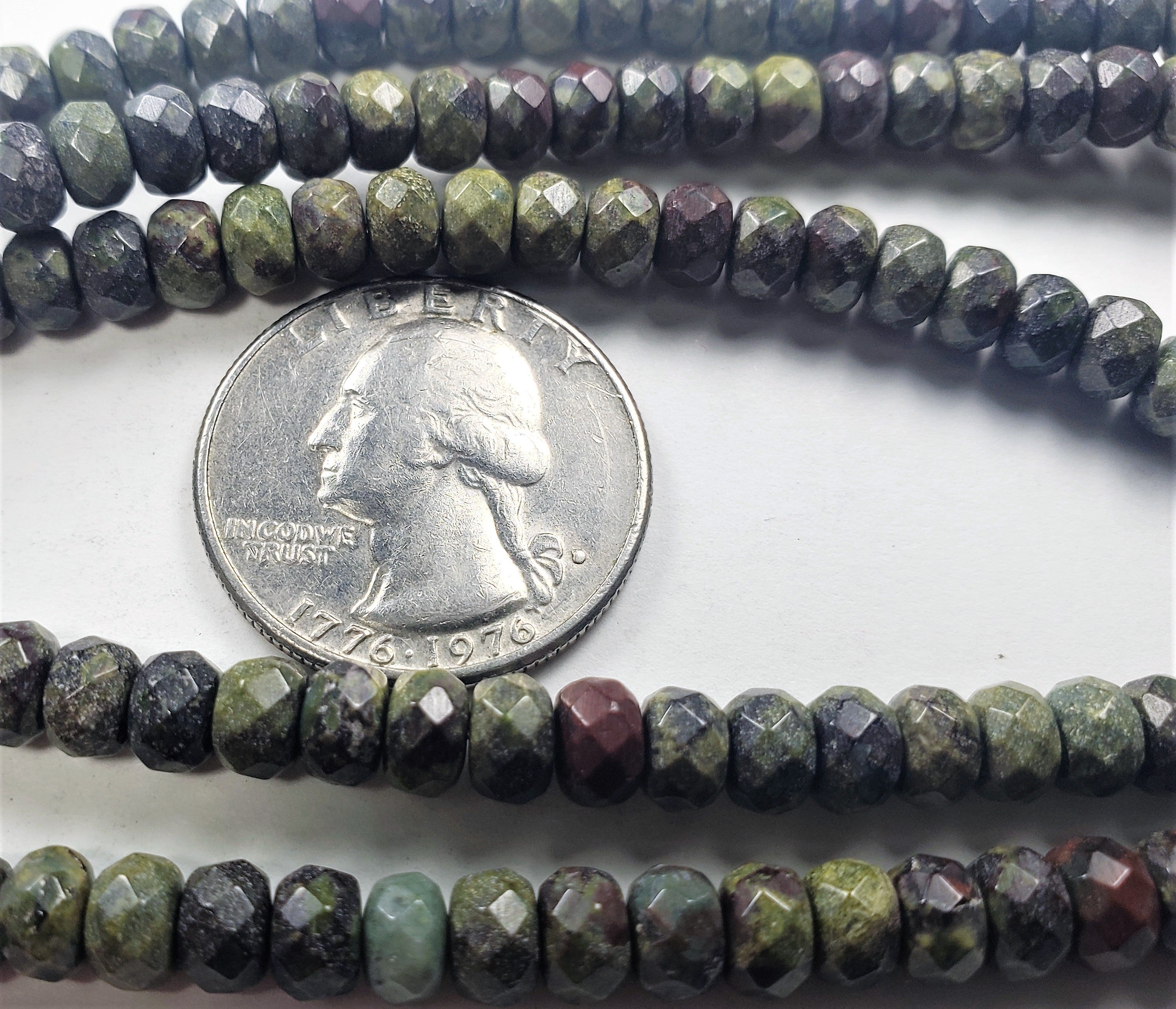 6x4mm Dragon Blood Jasper Faceted Rondelle Gemstone Beads 8-Inch Strand