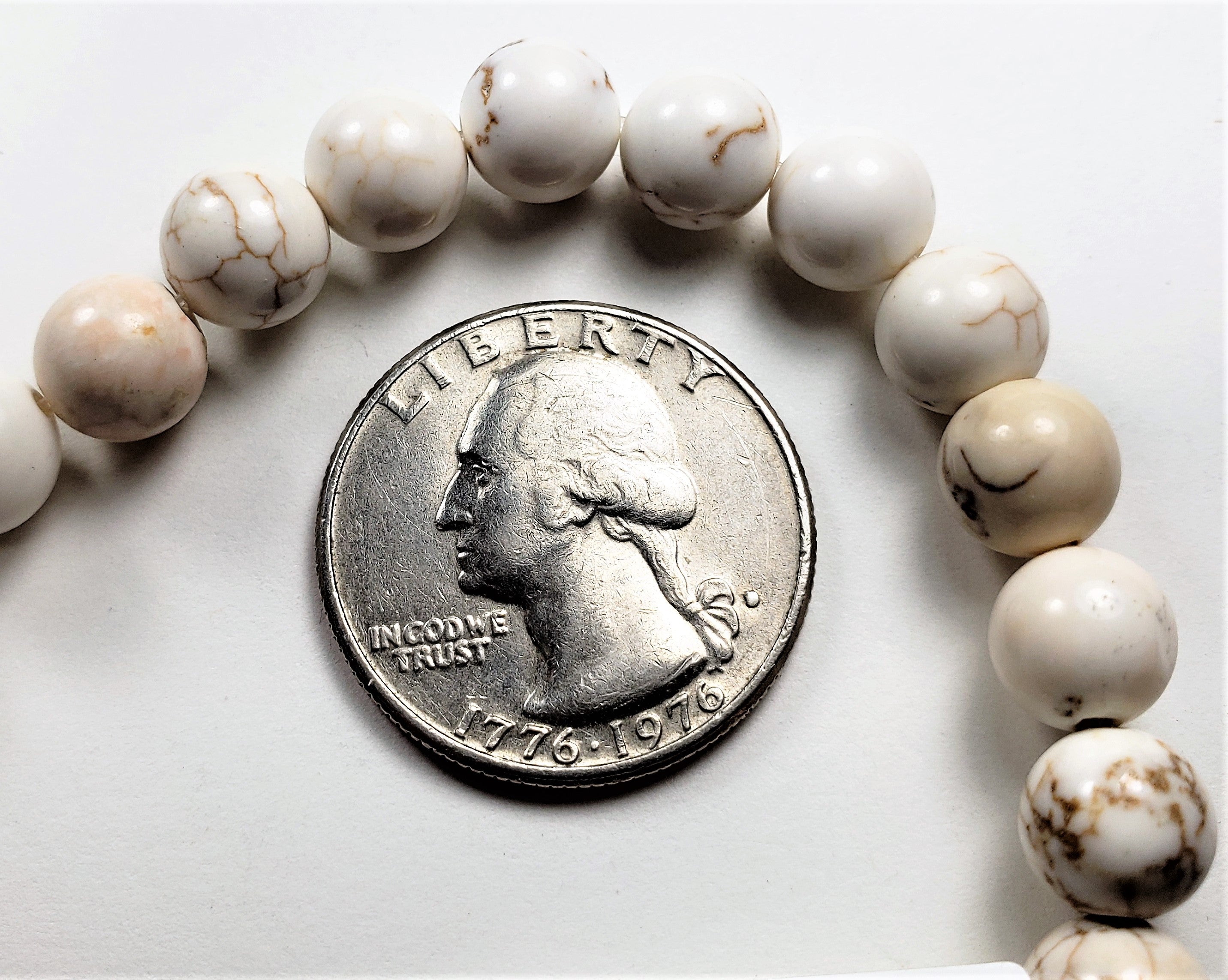 8mm White Magnesite Stabilized Round Gemstone Beads 8-inch Strand