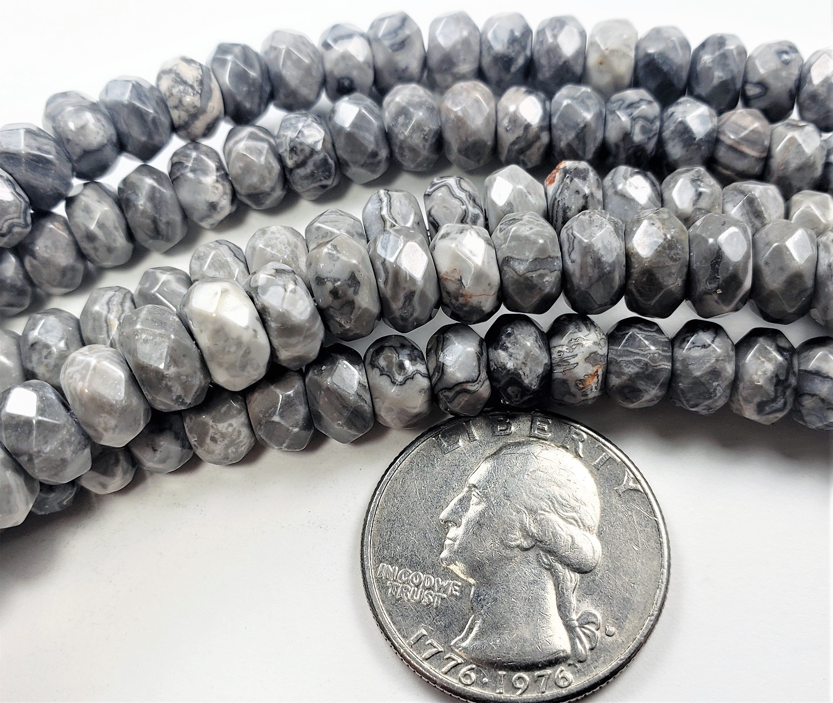 8x5mm Picasso Jasper Faceted Rondelle Gemstone Beads 8-Inch Strand