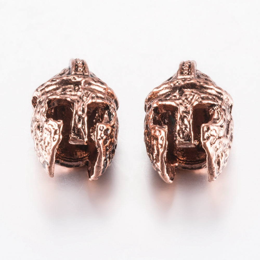 13.5x9.5mm Gladiator Helmet Bead in Antique Rose Gold 4ct