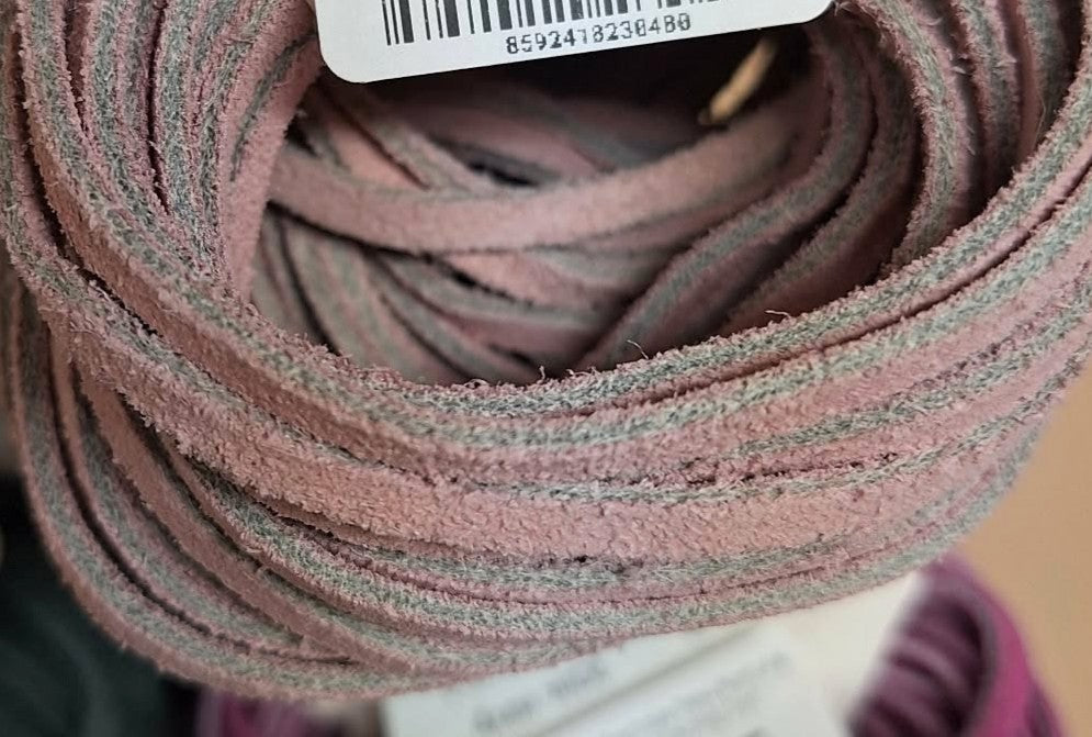4mm Pink Natural Suede Lacing 5yd