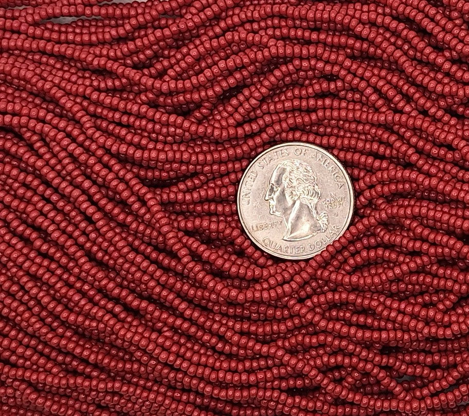 10/0 Rust Red Intensive Terra Czech Seed Beads Full Hank