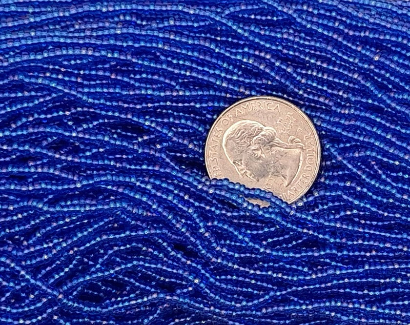 10/0 Light Sapphire AB Czech Seed Beads Full Hank