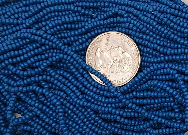 10/0 Slate Blue Opaque Czech Seed Beads Full Hank