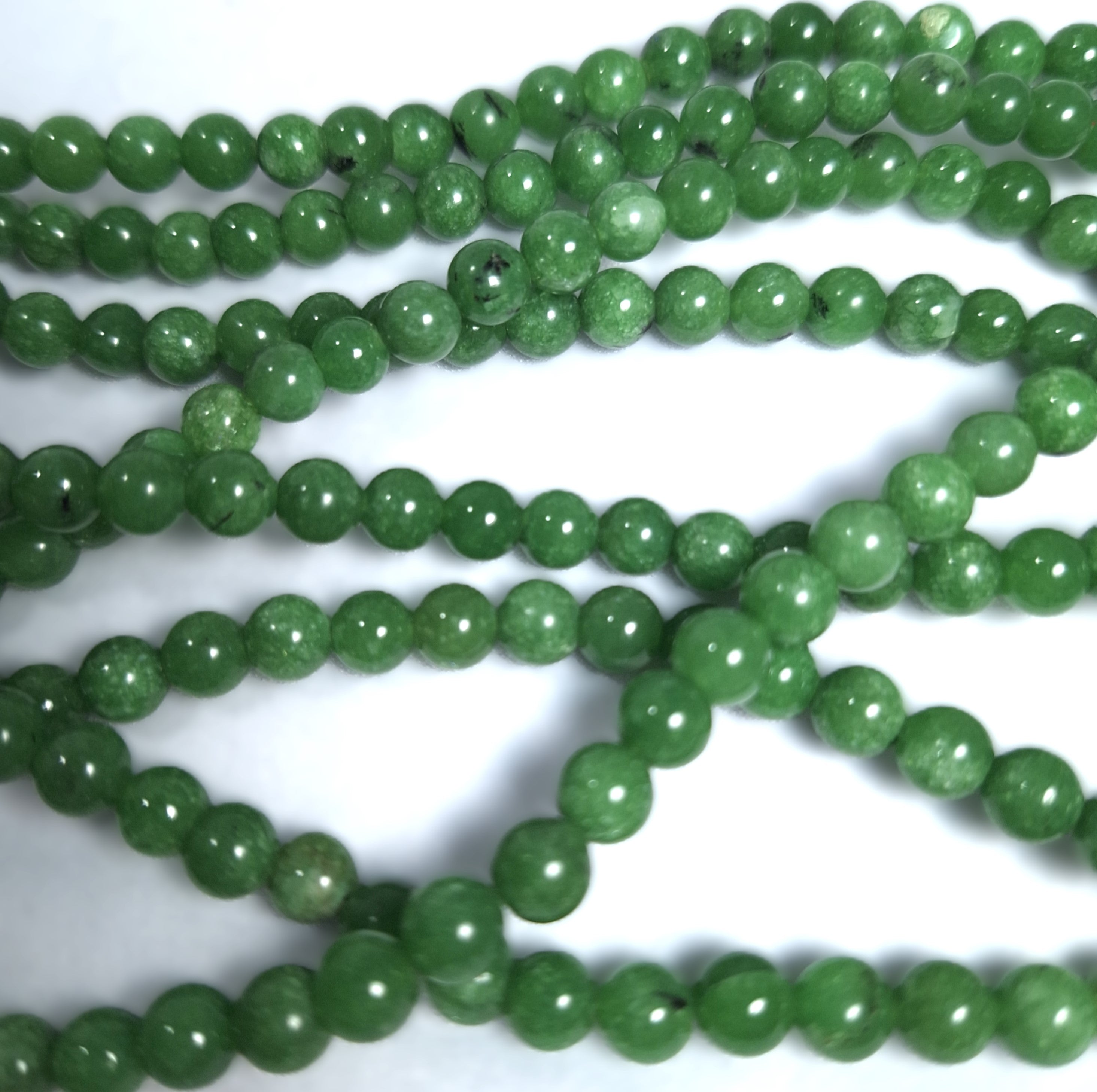 6mm Natural Jade Round Gemstone Beads 16-Inch Strand