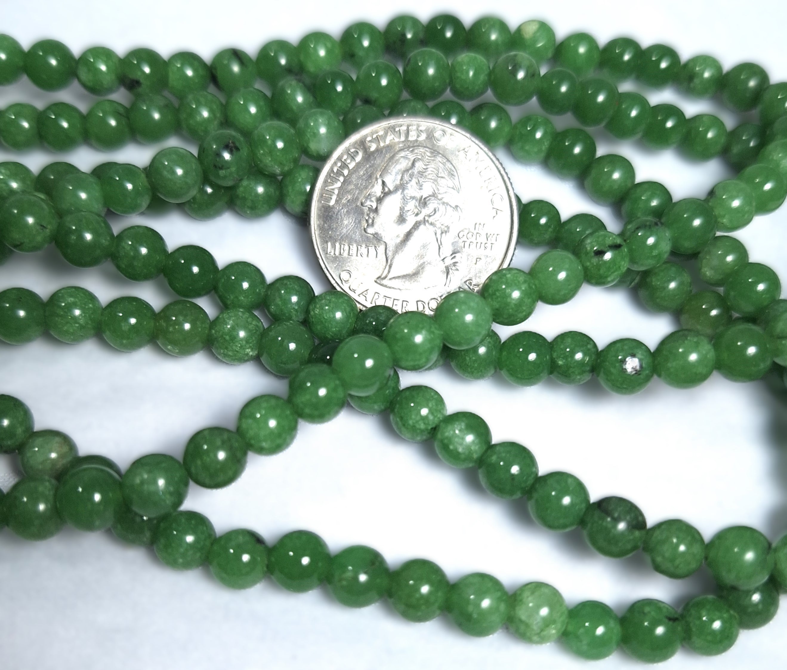 6mm Natural Jade Round Gemstone Beads 16-Inch Strand