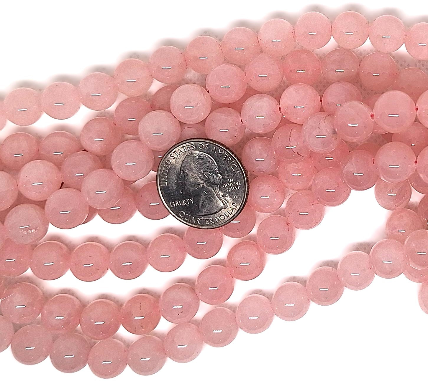 10mm Rose Quartz AA Round Gemstone Beads 16-inch Strand