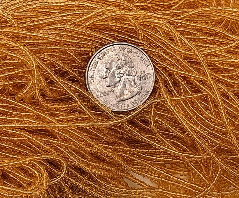11/0 Light Topaz Transparent Czech Glass Seed Beads Full Hank