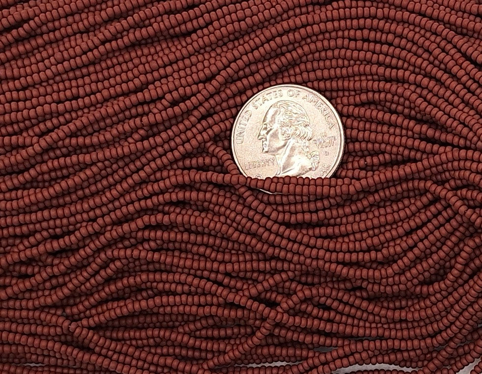 11/0 Light Brown Matte Opaque Czech Seed Beads Full Hank