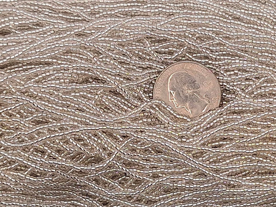 11/0 Crystal Silver-Lined Czech Seed Beads Full Hank