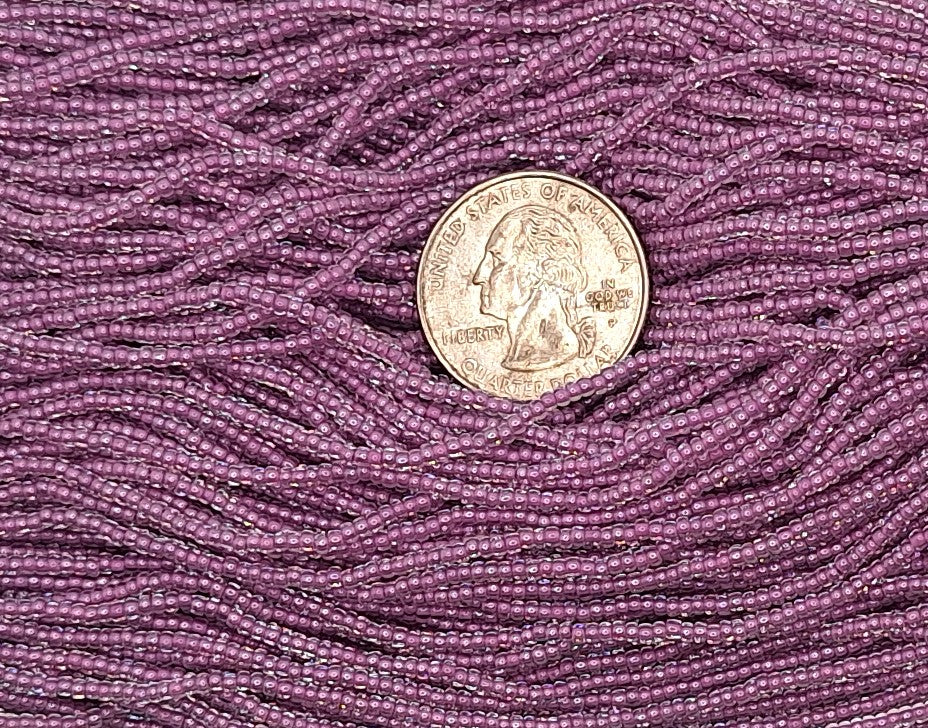 11/0 Crystal Clear Transparent Purple-Lined Czech Glass Seed Beads Full Hank
