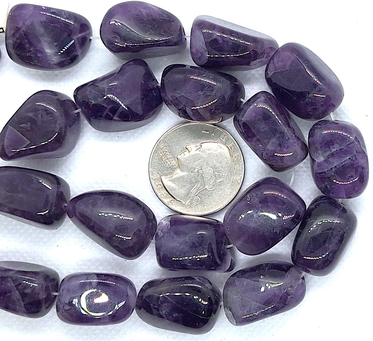 22x13mm Amethyst Nugget Gemstone Beads 16-Inch Strand