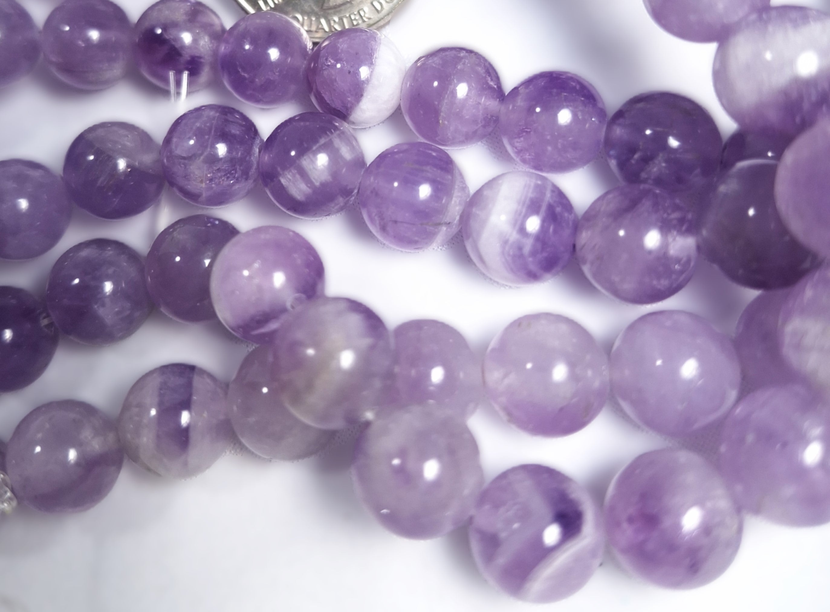 10mm Light Amethyst Round Gemstone Beads 16-Inch Strand