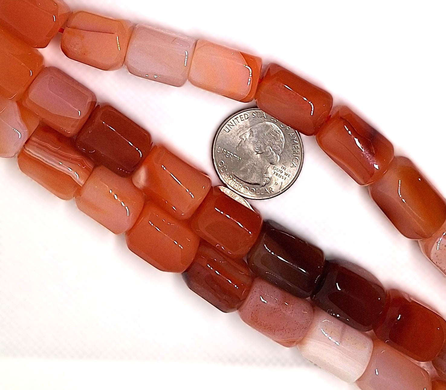 17x14mm Red Sardonyx Large Tube Gemstone Beads 16-inch Strand