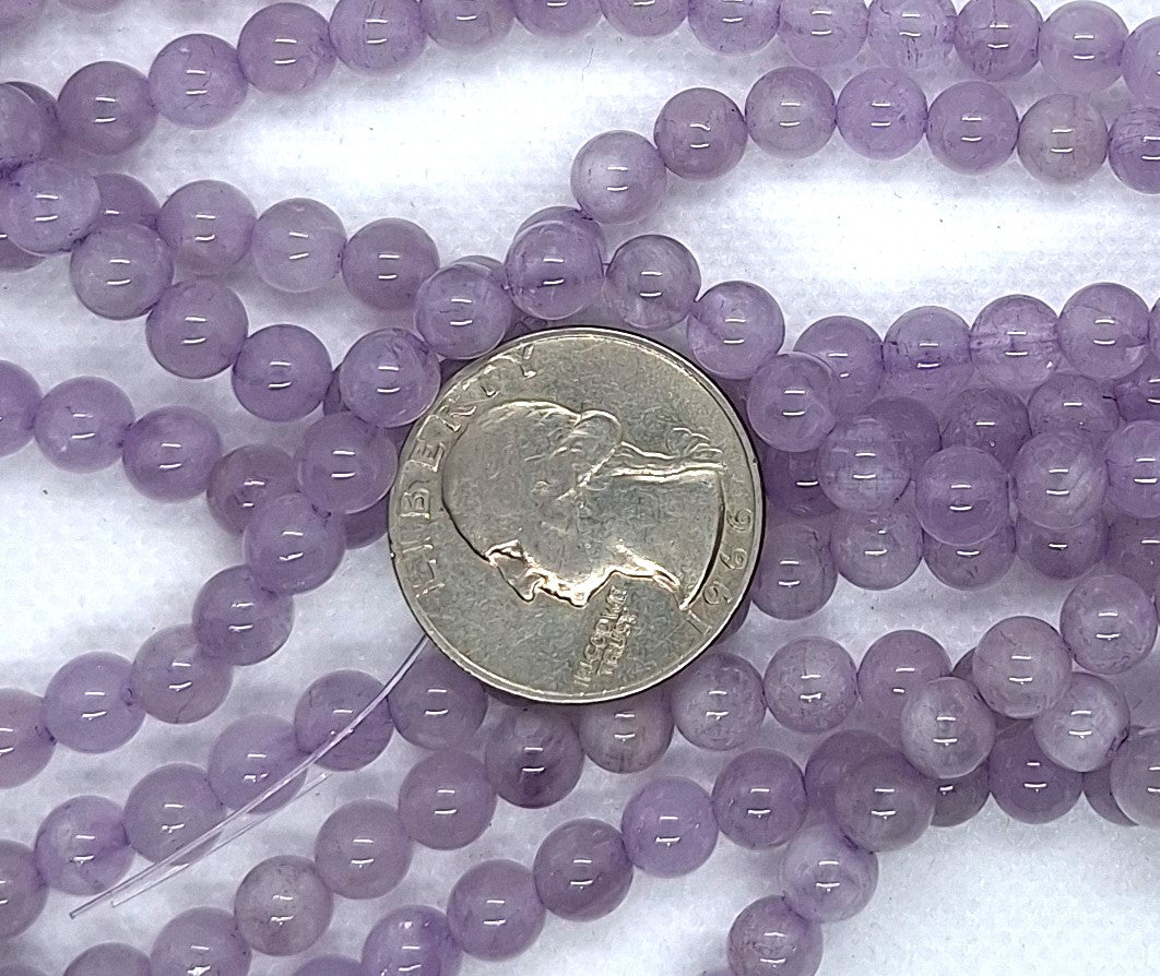 6mm Lavender Amethyst Round Gemstone Beads 16-Inch Strand